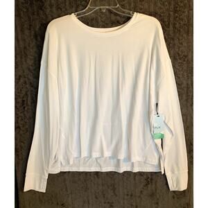 White Long Sleeve Women's Travel Leisure Relaxed Fit T Shirt  Size XL NWT